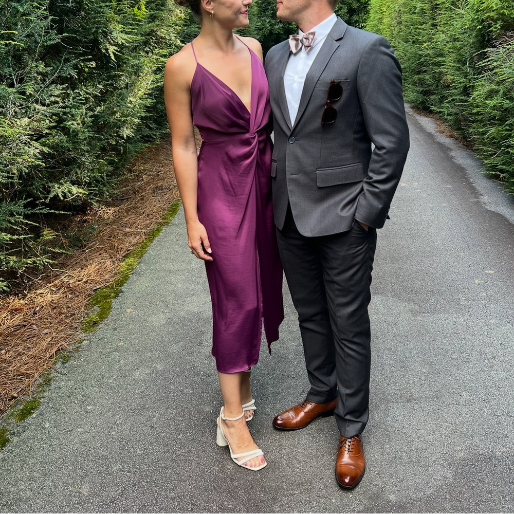 Zara Purple Midi Dress for Elegant Event